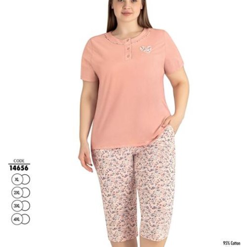 Пижама Cotpark (XL-4XL) 14656 peach (лето) Cotpark 14656 peach