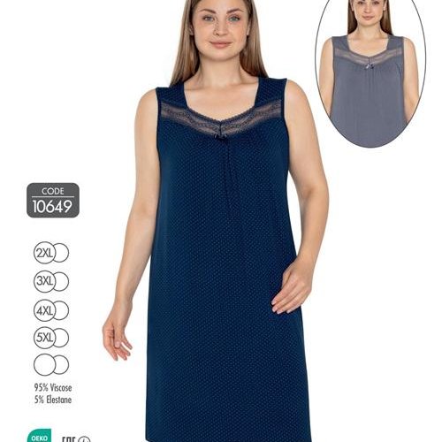 Ночнушка Cotpark (2XL-5XL) 10649 navy (лето) Cotpark 10649 navy