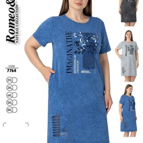 Платье Cotpark (2XL-6XL) 7764 blue (лето) Cotpark 7764 blue