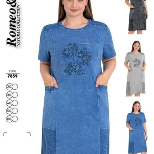 Платье Cotpark (2XL-6XL) 7859 d.grey (лето) Cotpark 7859 d.grey