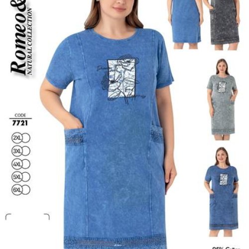 Платье Cotpark (2XL-6XL) 7721 d.grey (лето) Cotpark 7721 d.grey