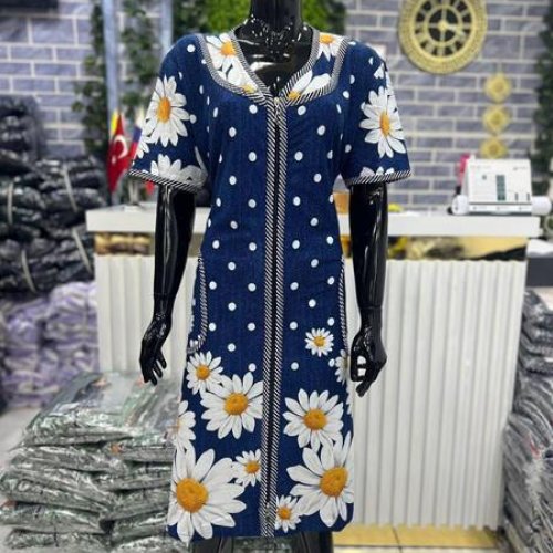 Халат Cotpark (XL-4XL) 5982 navy (лето) Cotpark 5982 navy