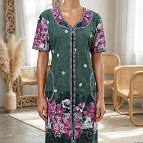 Халат Cotpark (XL-4XL) 5982 green (лето) Cotpark 5982 green