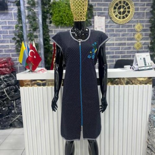 Халат Cotpark (XL-4XL) 5996 black (лето) Cotpark 5996 black