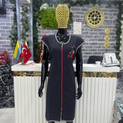 Халат Cotpark (XL-4XL) 5996 black-red (лето) Cotpark 5996 black-red