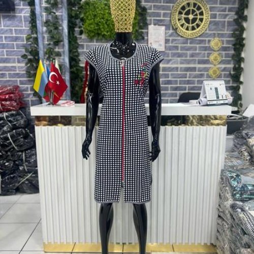 Халат Cotpark (XL-4XL) 5996 white-red (лето) Cotpark 5996 white-red