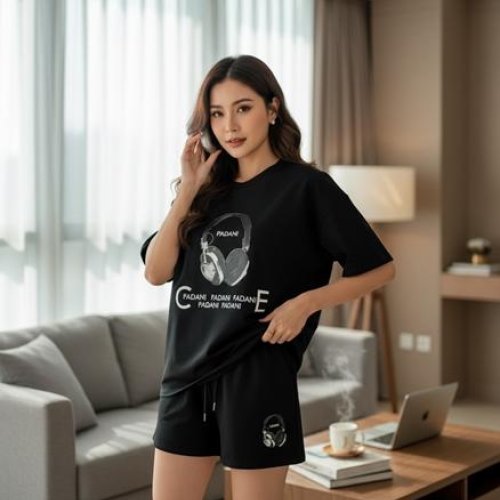 Костюм Katty (M-XL) 1085 black (лето) Katty 1085 black