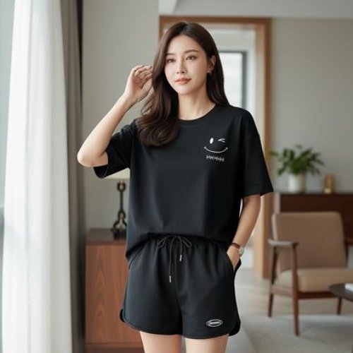 Костюм Katty (M-XL) 1086 black (лето) Katty 1086 black