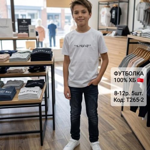 Футболка AMZ (8-12) T265-2 white (лето) AMZ T265-2 white