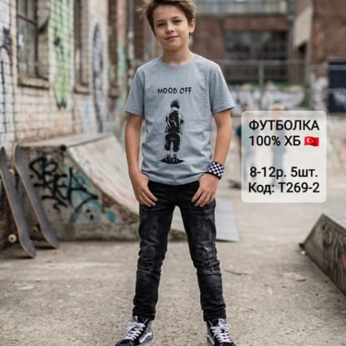 Футболка AMZ (8-12) T269-2 grey (лето) AMZ T269-2 grey