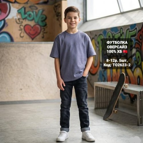 Футболка AMZ (8-12) TO2623-2 grey (лето) AMZ TO2623-2 grey