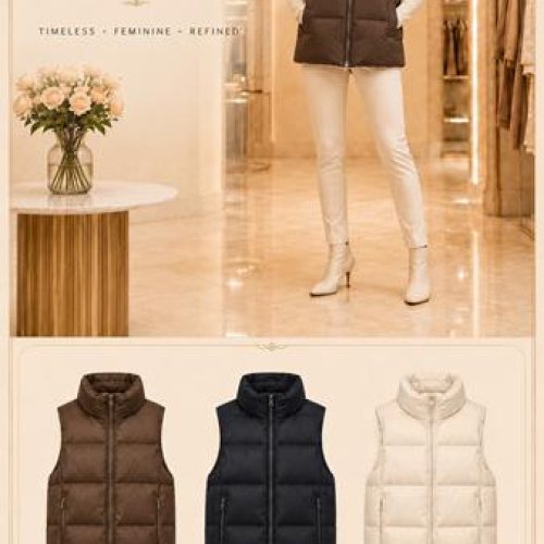 Жилетка Oukali (M-2XL) 9009 brown (деми) Oukali 9009 brown