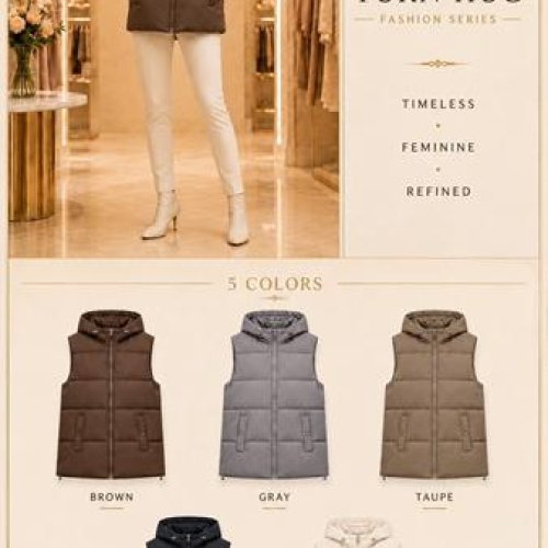 Жилетка Oukali (M-2XL) 2602-1 brown (деми) Oukali 2602-1 brown