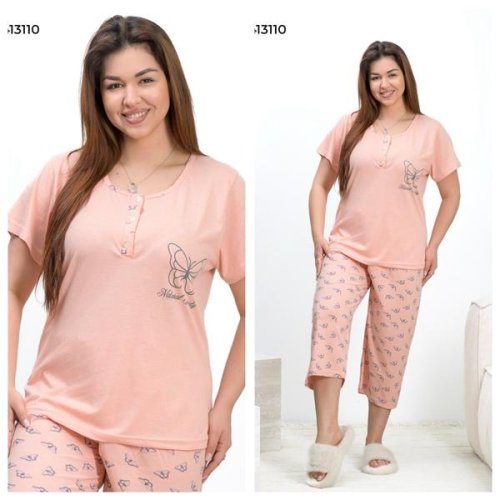 Пижама Vehuiah (2XL-4XL) 413110 peach (лето) Vehuiah 413110 peach