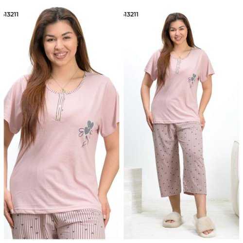 Пижама Vehuiah (2XL-4XL) 413211 pink (лето) Vehuiah 413211 pink