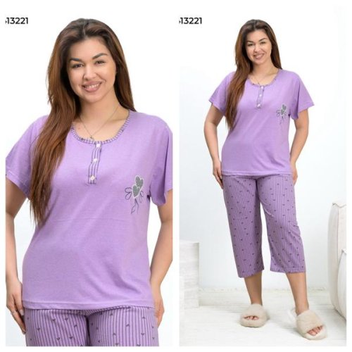 Пижама Vehuiah (2XL-4XL) 413221 lilac (лето) Vehuiah 413221 lilac