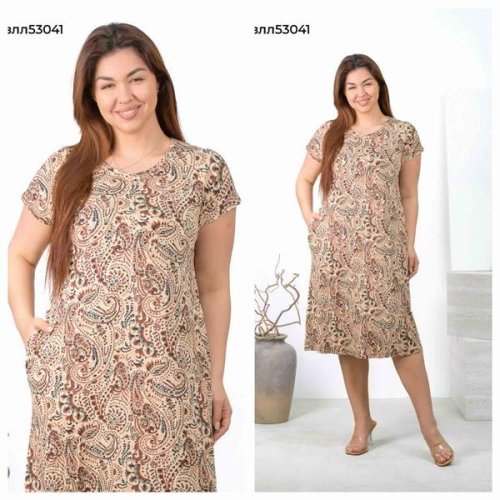 Платье Vehuiah (L-3XL) 53041 beige (лето) Vehuiah 53041 beige