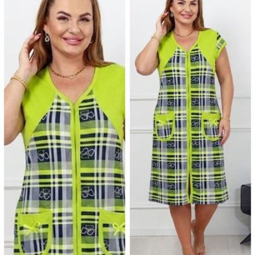Халат Vehuiah (2XL-6XL) 59004 green (лето) Vehuiah 59004 green