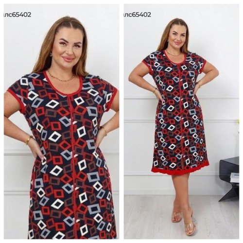 Халат Vehuiah (2XL-6XL) 65402 navy (лето) Vehuiah 65402 navy