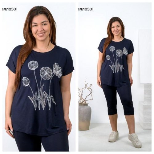 Костюм Vehuiah (2XL-5XL) 8501 navy (лето) Vehuiah 8501 navy