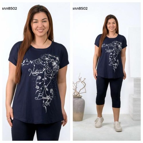 Костюм Vehuiah (2XL-5XL) 8502 navy (лето) Vehuiah 8502 navy