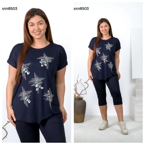 Костюм Vehuiah (2XL-5XL) 8506 navy (лето) Vehuiah 8506 navy