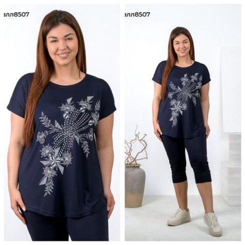 Костюм Vehuiah (2XL-5XL) 8507 navy (лето) Vehuiah 8507 navy