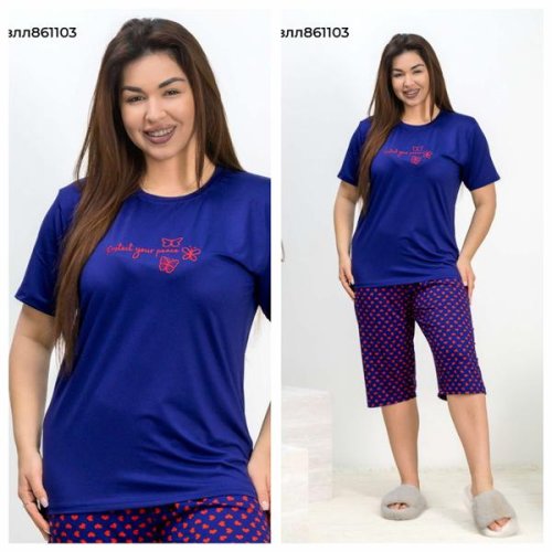 Пижама Vehuiah (2XL-5XL) 861103 blue (лето) Vehuiah 861103 blue