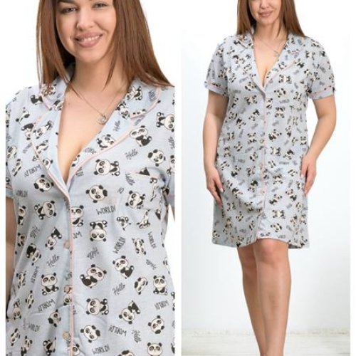 Халат Vehuiah (2XL-4XL) 920-004 grey (лето) Vehuiah 920-004 grey