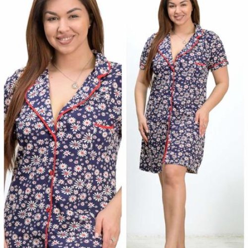 Халат Vehuiah (2XL-4XL) 920-005 navy (лето) Vehuiah 920-005 navy