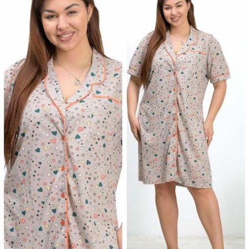 Халат Vehuiah (2XL-4XL) 920-018 beige (лето) Vehuiah 920-018 beige