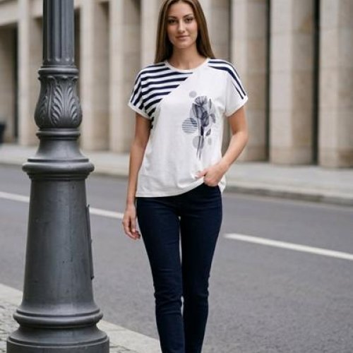 Футболка Kosta (48-52) 2803 white-navy (лето) Kosta 2803 white-navy