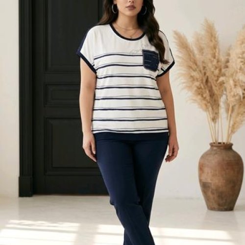 Футболка Kosta (48-52) 5201 white-navy (лето) Kosta 5201 white-navy