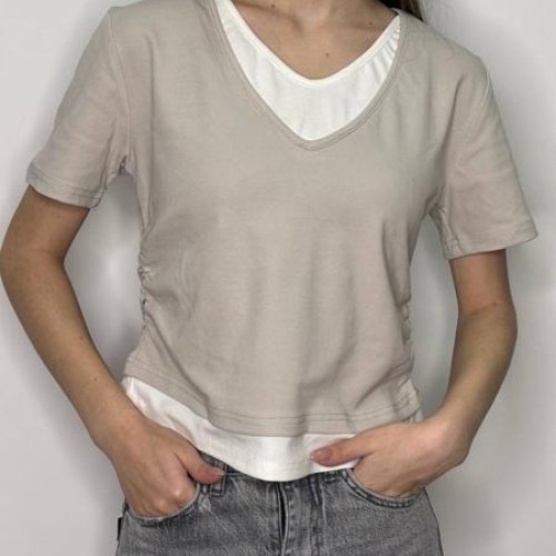 Футболка Kosta (42-46) M072 beige (лето) Kosta M072 beige