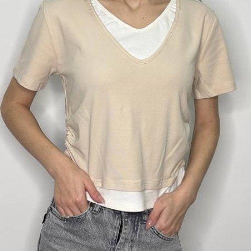 Футболка Kosta (42-46) M072 l.beige (лето) Kosta M072 l.beige