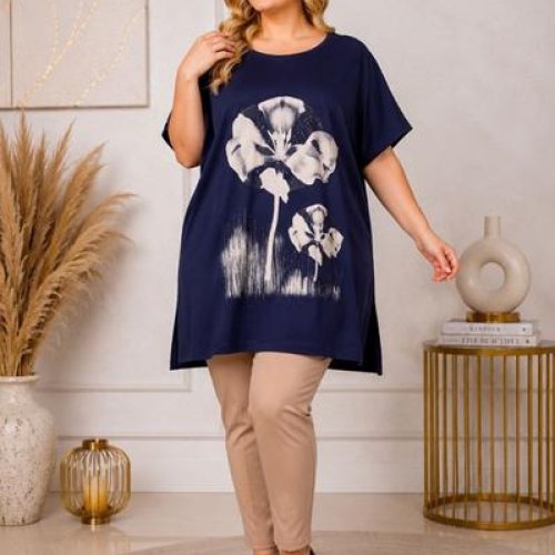 Туника Global (46-54) GL106 navy (лето) Global GL106 navy