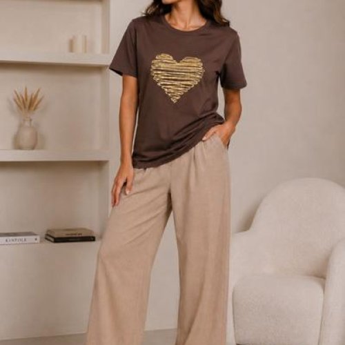 Футболка Global (M-2XL) GL243 brown (лето) Global GL243 brown