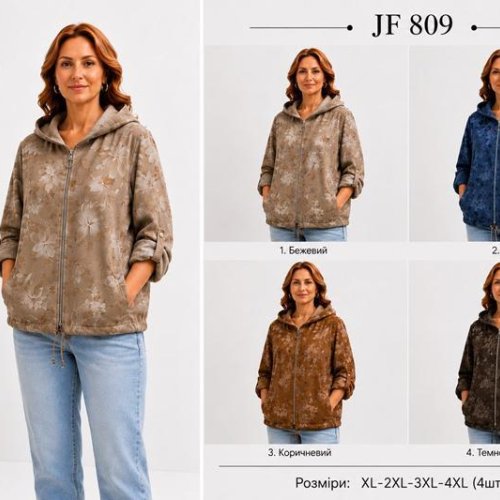 Кофта Immei (XL-4XL) JF809–4 d.brown (деми) Immei JF809–4 d.brown