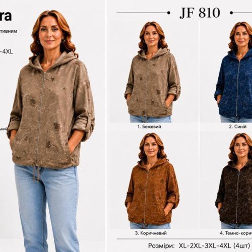 Кофта Immei (XL-4XL) JF810-1 beige (деми) Immei JF810-1 beige