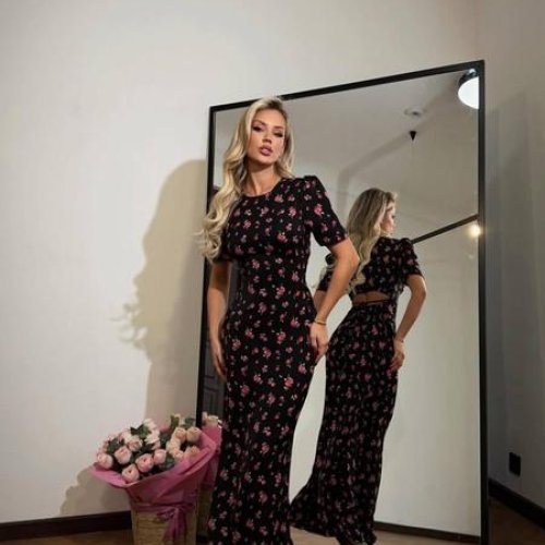 Платье Akulova (42-48) 427 black-pink (лето) Akulova 427 black-pink