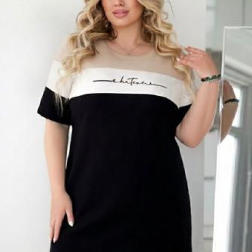Платье Akulova (48-58) 2052 black-beige (лето) Akulova 2052 black-beige