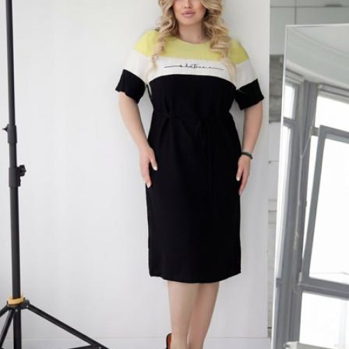 Платье Akulova (48-58) 2052 black-yellow (лето) Akulova 2052 black-yellow