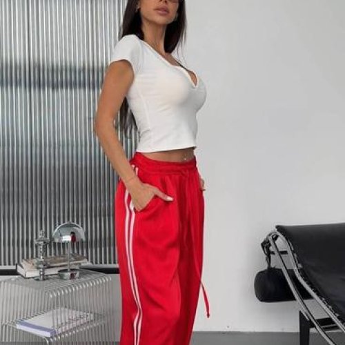 Штаны спорт Akulova (42-52) 421 red (деми) Akulova 421 red