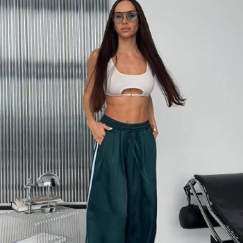 Штаны спорт Akulova (42-52) 421 green (деми) Akulova 421 green