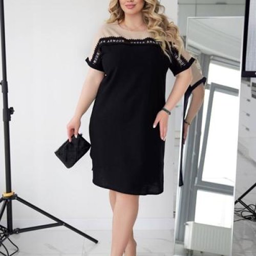 Платье Akulova (46-56) 2054 black-beige (лето) Akulova 2054 black-beige