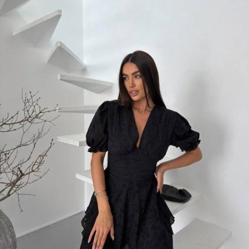 Платье Akulova (S-XL) 5664 black (лето) Akulova 5664 black
