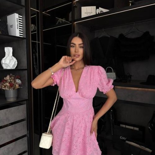 Платье Akulova (S-XL) 5664 pink (лето) Akulova 5664 pink