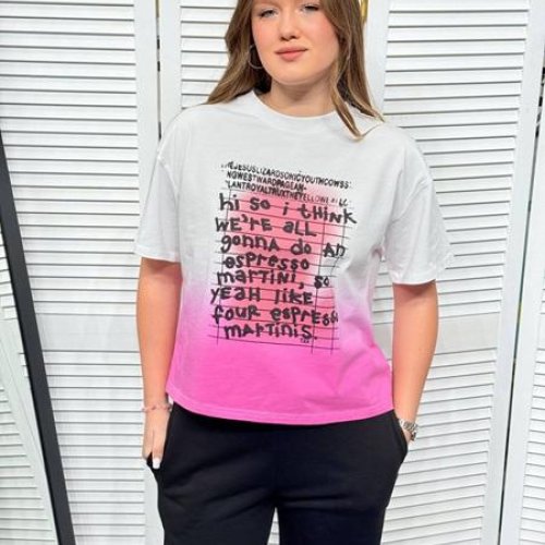 Футболка MMC clothes (one size) 7323 white-pink (лето) MMC clothes 7323 white-pink