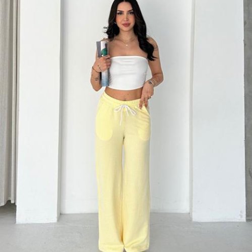 Штаны Prenses (S-2XL) PR84 yellow (лето) Prenses PR84 yellow