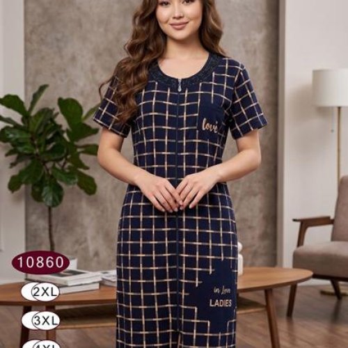 Халат Anion (2XL-5XL) 10860 navy (лето) Anion 10860 navy